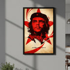Comandante – Minimalist Che Guevara Pop Art Portrait Wall Art Photo Frame (8x12 inch - Black Frame)