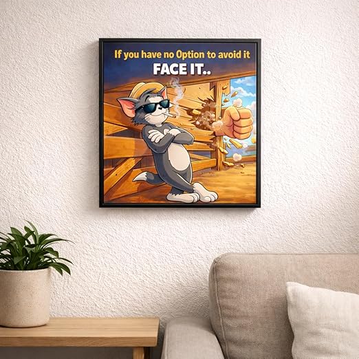 Face It – Cool Cartoon Motivational Wall Art Poster