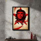 Comandante – Minimalist Che Guevara Pop Art Portrait Wall Art Photo Frame (8x12 inch - Black Frame)