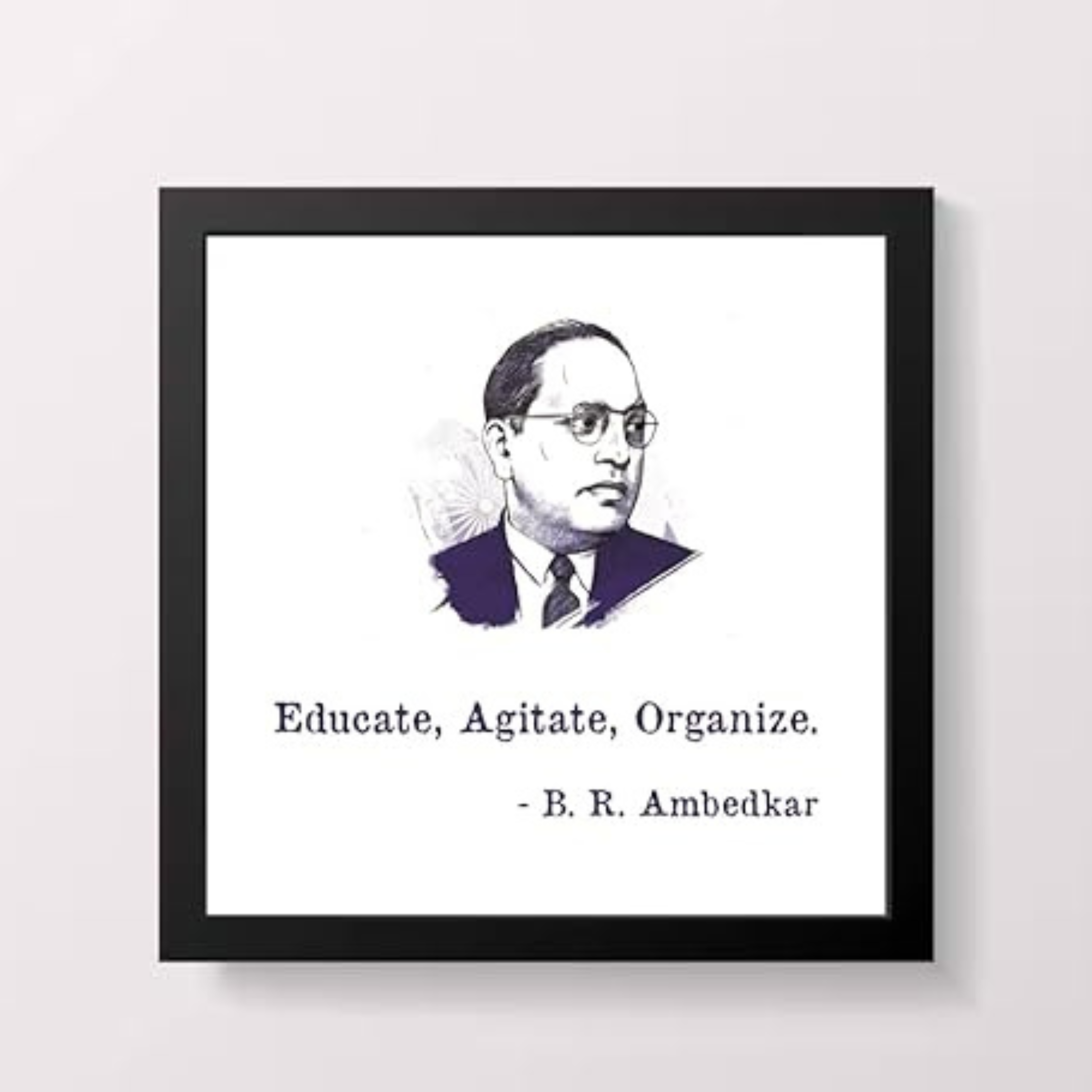 Educate, Agitate, Organize – Ambedkar Motivational Framed Wall Poster